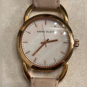 Anne Klein Gold and Blush Leather Watch